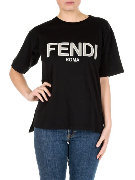 fendi logo t shirt women's|Fendi logo print t shirt.